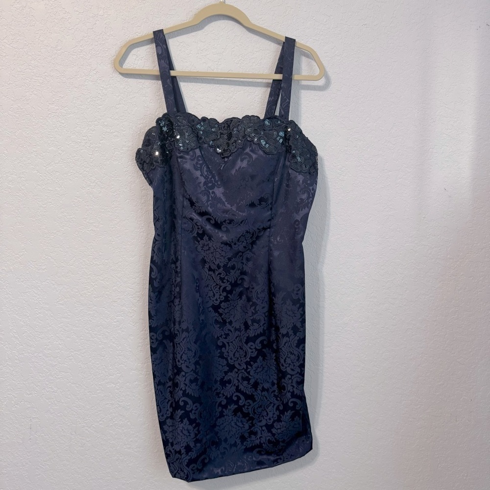 Scott McClintock Vintage Sequined Sleeveless Cocktail Prom Dress Made In USA